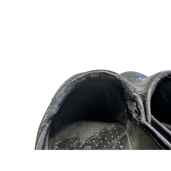 Dansko Womens 10 Clogs Cabrio Tool Black Leather Slip Resistant Nurse Paisley - Picture 10 of 11